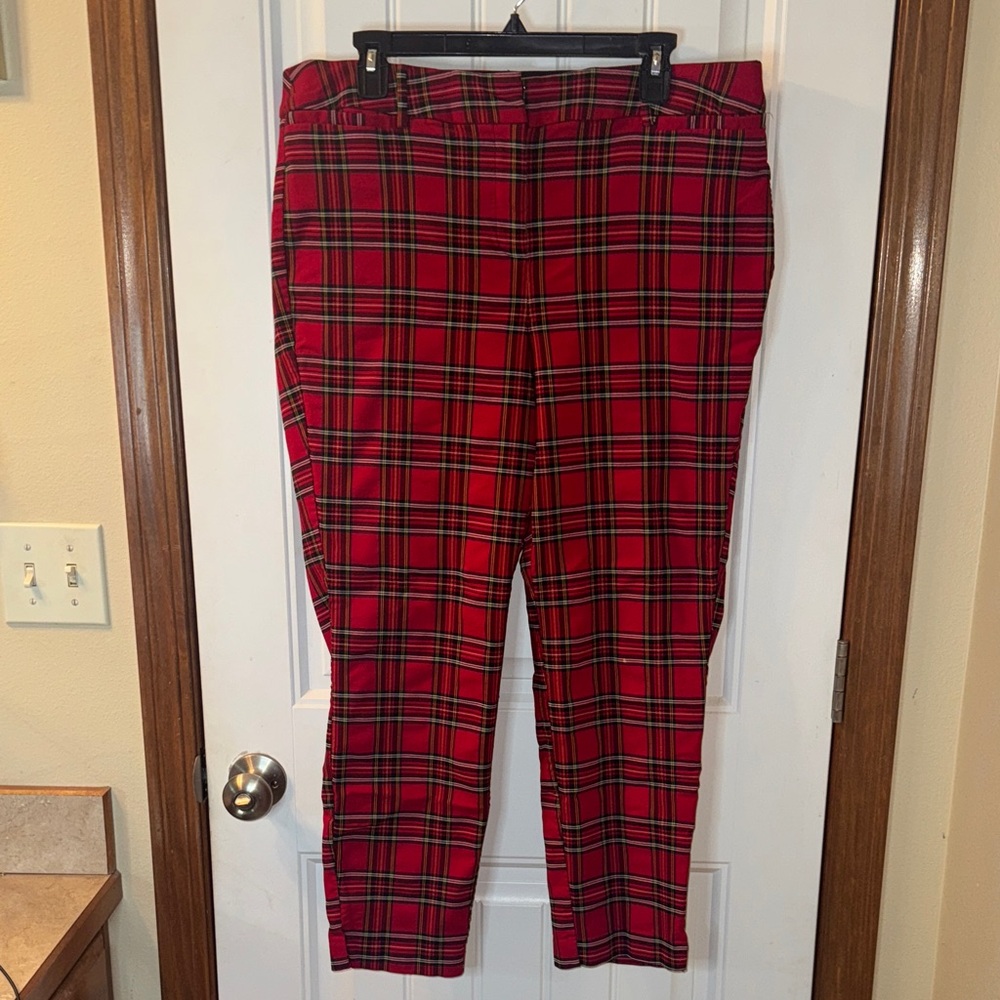 Lane Bryant Men's Plaid Dress Pants in Red and Black